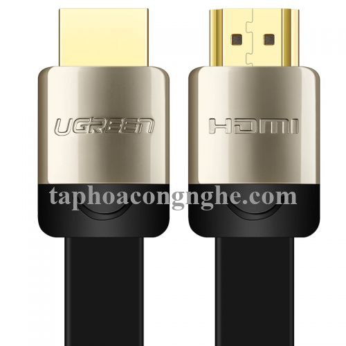 Ugreen 10263 5M màu Đen Cáp tín hiệu HDMI chuẩn 2.0 cáp dẹt đầu bọc hợp kim HD123 30010263